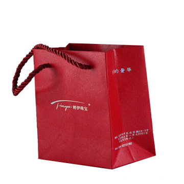 Paper Shopping Gift Bag with Hot Silver Foil